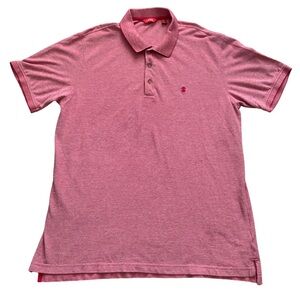 IZOD Polo Shirt Men XL Salmon Pink Short Sleeve Textured 100% Cotton Golf Preppy